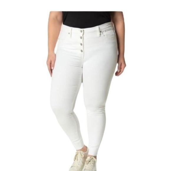 Madewell Button Fly Skinny Jeans White NWT 33 - Picture 1 of 8